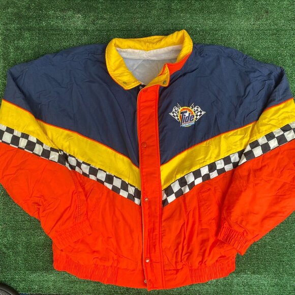 swingster Other - Vintage 90s NASCAR Tide Racing Puffer Bomber Jacket Quilted Checkered Colorful